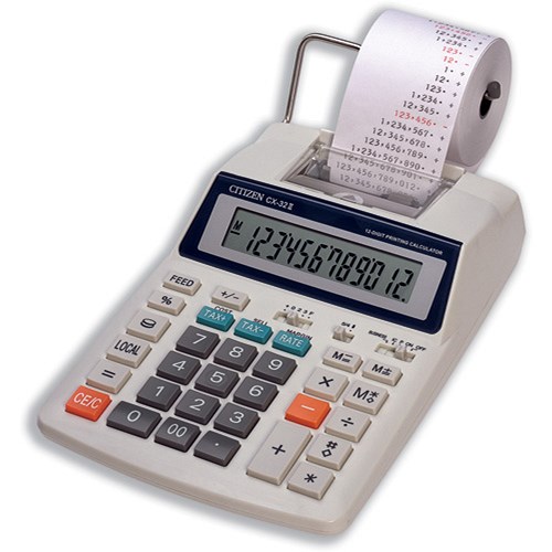 Citizen Calculator Printing CX32N Compact 2 Colour Currency Tax with