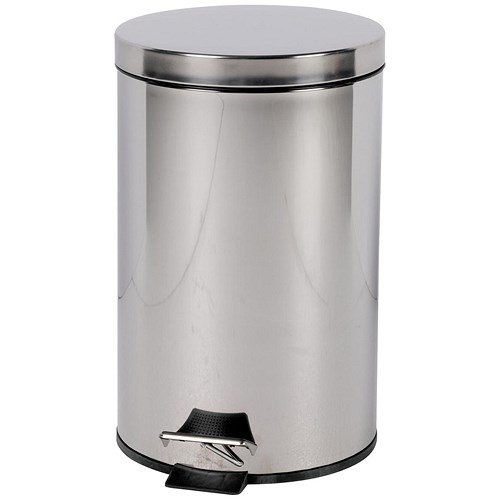 Pedal Bin / Removable Plastic Liner / 12 Litre / Stainless Steel