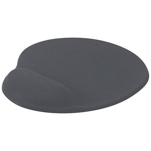 Mouse Mat Ergonomic Non Slip with Gel Wrist Rest - Charcoal