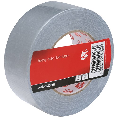 5 Star Heavyduty Cloth Tape Roll / 50mmx50m / Silver