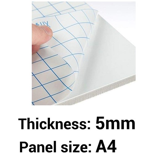 Selfadhesive Foamboard / A4 / White / 5mm Thick / Box of 20