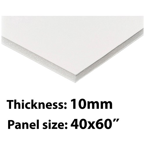 Foamboard / 40'' x 60'' / White / 10mm Thick / Box of 13