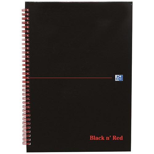 Black n' Red Wirebound Notebook / A4 / Ruled & Indexed AZ / 140 Pages