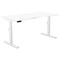 Leap Sit-Stand Desk with Scallop, White Leg, 1600mm, White Top