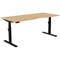 Leap Sit-Stand Desk with Scallop, Black Leg, 1800mm, Beech Top