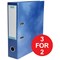 Elba Lever Arch Files / Laminated Gloss Finish / 70mm Capacity / A4 / Blue - 3 for the Price of 2