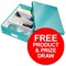 Leitz NeXXt WOW Stapler & Punch 3mm Ice Blue - Offer Includes a FREE Organiser