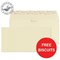 Blake Premium DL Wallet Envelopes / Wove Finish Cream / Peel & Seal / 120gsm / Pack of 500 / Offer Includes FREE Biscuits