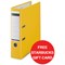 Leitz A4 Lever Arch Files / Plastic / 80mm Spine / Yellow / Pack of 10 / Offer Includes FREE £5 Starbucks Gift Card