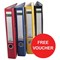 Leitz A4 Mini Lever Arch Files / Plastic / 50mm Spine / Red / Pack of 10 / Offer Includes FREE £5 Starbucks Gift Card