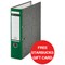 Leitz Standard A4 Lever Arch Files / 80mm Spine / Green / Pack of 10 / Offer Includes FREE £5 Starbucks Gift Card