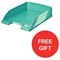 Leitz WOW A4 Lever Arch Files / 80mm Spine / Ice Blue / Pack of 10 / Offer Includes FREE A4 Storage Box & Letter Tray