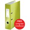 Leitz WOW A4 Lever Arch Files / 80mm Spine / Green / Pack of 10 / Offer Includes FREE A4 Storage Box & Letter Tray