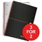 Black n' Red Wirebound Notebook / A4 / Ruled & Perforated / 140 Pages / Matt Black / Pack of 5 / 3 for the price of 2