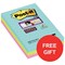 Post-it Super Sticky Z-Notes / 76x76mm / Pack of 6 x 90 notes / Offer Includes FREE Meeting Notes