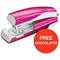 Leitz NeXXt WOW Stapler / 3mm / 30 Sheet Capacity / Pink / Offer Includes FREE Rolos