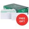 Basildon Bond Recycled DL Envelopes / Window / White / Peel & Seal / 120gsm / Pack of 500 / Offer Includes FREE Tetley Fruit and Herbal Tea