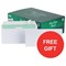 Basildon Bond Recycled Plain DL Envelopes / White / Peel & Seal / 120gsm / Pack of 500 / Offer Includes FREE Tetley Fruit and Herbal Tea