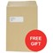 Basildon Bond C4 Pocket Envelopes / Window / Manilla / Peel & Seal / 90gsm / Pack of 250 / Offer Includes FREE Tetley Fruit and Herbal Tea
