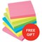 5 Star Extra Sticky Re-Move Notes / 76x76mm / Assorted Neon / 12 Pads of 90 Notes / Offer Includes FREE Page Markers
