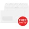 Blake Premium DL Envelopes / Smooth / Diamond White / Peel & Seal / 120gsm / 2 Packs of 500 / Offer Includes FREE Zebra Soft Toy
