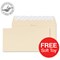 Blake Premium DL Wallet Envelopes / Wove / Cream / Peel & Seal / 120gsm / 2 Packs of 500 / Offer Includes FREE Zebra Soft Toy