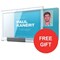 Durable Pushbox Mono Card Holder / 87x54mm / Pack of 10 / Offer Includes FREE Red Lanyards