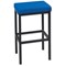Trexus High Stool with Foot Bar Upholstered Seat W410xD410xH700mm Blue