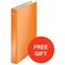 Leitz WOW Ring Binder / 2 D-Ring / 40mm Spine / 25mm Capacity / A4 / Orange / Pack of 10 / Redeem Your FREE Pen Pot