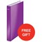 Leitz WOW Ring Binder / 2 D-Ring / 40mm Spine / 25mm Capacity / A4 / Purple / Pack of 10 / Redeem Your FREE Pen Pot