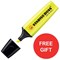 Stabilo Boss Highlighters / Yellow / Pack of 10 / Offer Includes FREE Assorted Highlighters