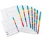 Concord Index Dividers / 5-Part / Multicoloured Mylar Tabs / A4 / White
