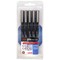 Uni-ball Pin Fineliner Pens, Assorted Sizes, Black, Pack of 5