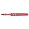 Pilot V5 Rollerball Pen, Extra Fine Needlepoint, Refillable, 0.5mm Tip, 0.3mm Line, Red, Pack of 10