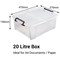 Strata Smart Box, 20 Litre, Clip-on Folding Lid, Carry Handles, Opens Front or Side, Clear