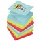 Post-it Super Sticky Z-Notes, 76x76mm, Miami, Pack of 6 x 90 Notes