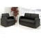 Influx Zee Two Seat Leather-look Reception Sofa - Black