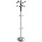 5 Star Decorative Coat Stand, Solid Head, Steel Post Umbrella Stand, Double Pegs, 8 Pegs, 3 Hooks, Grey