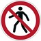 Durable 'Pedestrians Prohibited' Safety Sticker, Diameter 430mm