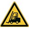 Durable 'Caution Forklifts' Safety Sticker, Diameter 430mm