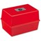 5 Star Card Index Box / Capacity: 250 Cards / 127x76mm / Red