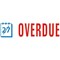 Trodat Office Printy Self-inking Stamp / "Overdue" / Reinkable / Red & Blue