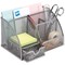 5 Star Mesh Desk Organiser, Scratch-resistant with Non-marking Rubber Pads, Silver