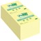 Post-it Recycled Notes, 76 x 76mm, Yellow, Pack of 12 x 100 Notes