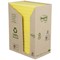 Post-it Recycled Notes, 76x127mm, 100 Sheets, Canary Yellow, Pack of 16