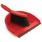 Dustpan & Brush Set, Soft Bristle, Red