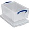 Really Useful Storage Box, 5 Litre, Clear, Pack of 3