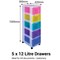 Really Useful Storage Towers, 5 x 12 Litre Drawers, Multicoloured