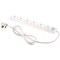 6-Way Extension Lead, Power Surge Strip, Spike Protection, 2m, White