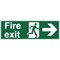 Stewart Superior Fire Exit Sign Man and Arrow Right W450xH150mm Self-adhesive Vinyl